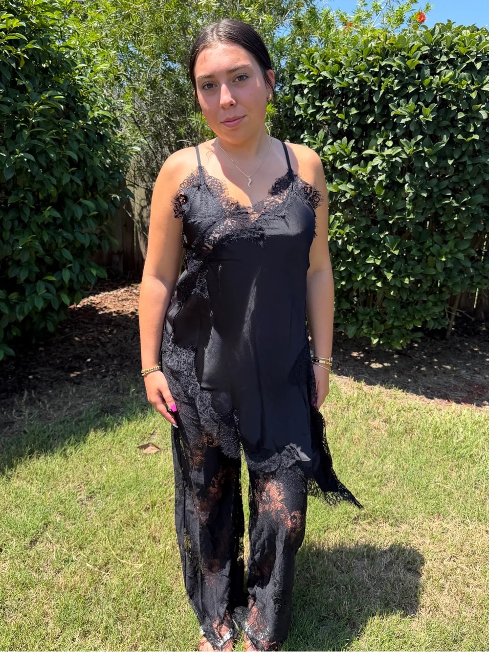 Silky Lace Trim Tank